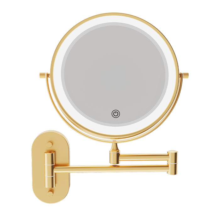 Fienza Swivel LED Magnifying Mirror, Urban Brass