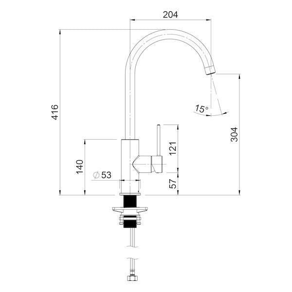 Methven Minimalist MK2 Sink Mixer Gooseneck - Chrome