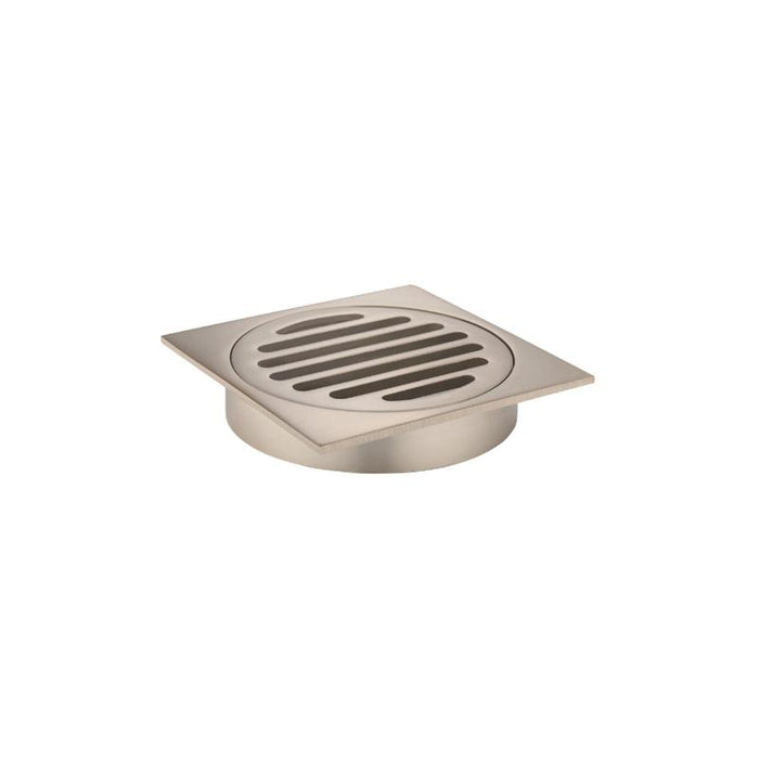 Meir Square Floor Grate Shower Drain 100mm outlet - Champagne-blue-leaf-bathware