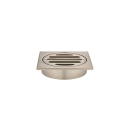 Meir Square Floor Grate Shower Drain 80mm outlet - Champagne-blue-leaf-bathware