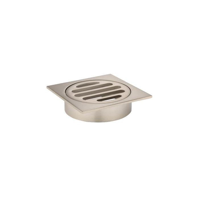 Meir Square Floor Grate Shower Drain 80mm outlet - Champagne-blue-leaf-bathware