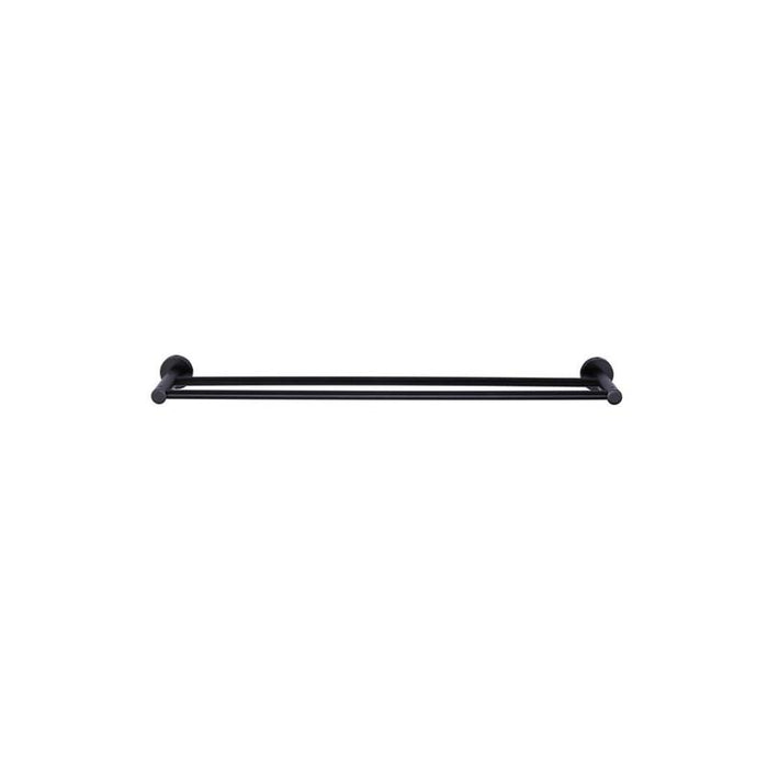 Meir Round Double Towel Rail 600mm - Matte Black-blue-leaf-bathware