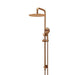 Meir Round Combination Shower Rail 300mm Rose, Three Function Hand Shower - Lustre Bronze-blue-leaf-bathware