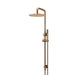 Meir Round Combination Shower Rail, 300mm Rose, Single Function Hand Shower - Lustre Bronze-blue-leaf-bathware