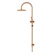 Meir Round Gooseneck Shower Set with 200mm rose, Three-Function Hand Shower - Lustre Bronze-blue-leaf-bathware