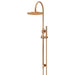 Meir Round Gooseneck Shower Set with 300mm rose, Single-Function Hand Shower - Lustre Bronze-blue-leaf-bathware
