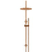 Meir Round Gooseneck Shower Set with 300mm rose, Single-Function Hand Shower - Lustre Bronze-blue-leaf-bathware