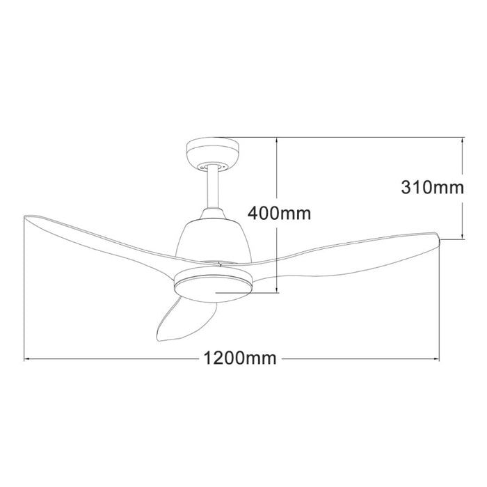 Martec Elite 48"AC Ceiling Fan with Light - White Oak-MEF1333WO-blue-leaf-bathware