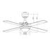 Martec Link 48" AC Ceiling Fan with E27 Light & Remote Control-FSL1244WR-blue-leaf-bathware