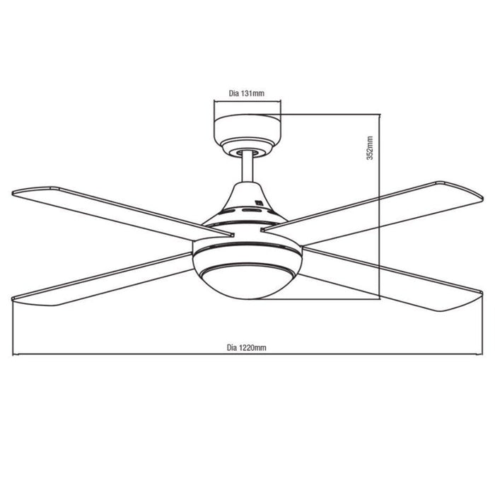 Martec Link 48" AC Ceiling Fan with Tricolour LED Light & Remote Control-FSL1243WR-blue-leaf-bathware