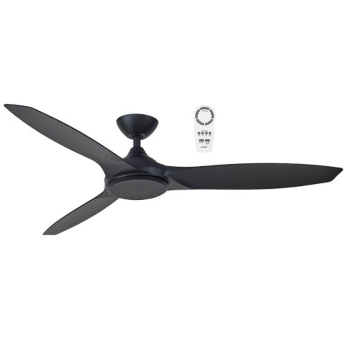 Martec Newport 56" DC Ceiling Fan - Matt Black-MNF143MMR-blue-leaf-bathware