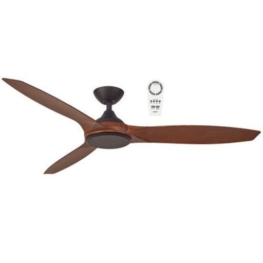 Martec Newport 56" DC Ceiling Fan - Old Bronze with Walnut-MNF143OWR-blue-leaf-bathware