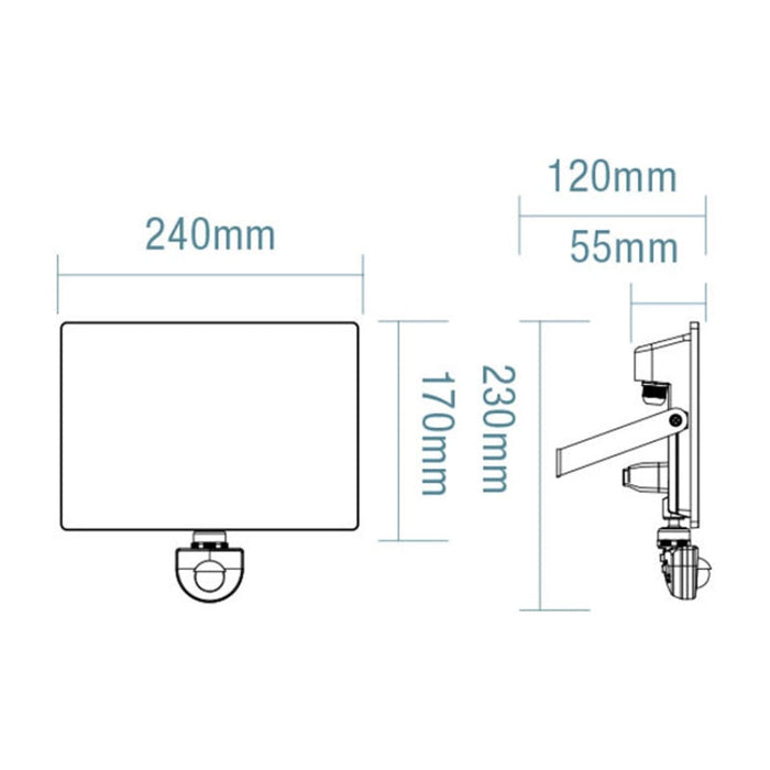 Martec Opal 50W LED Floodlight with Sensor-MLXO34550MS-blue-leaf-bathware