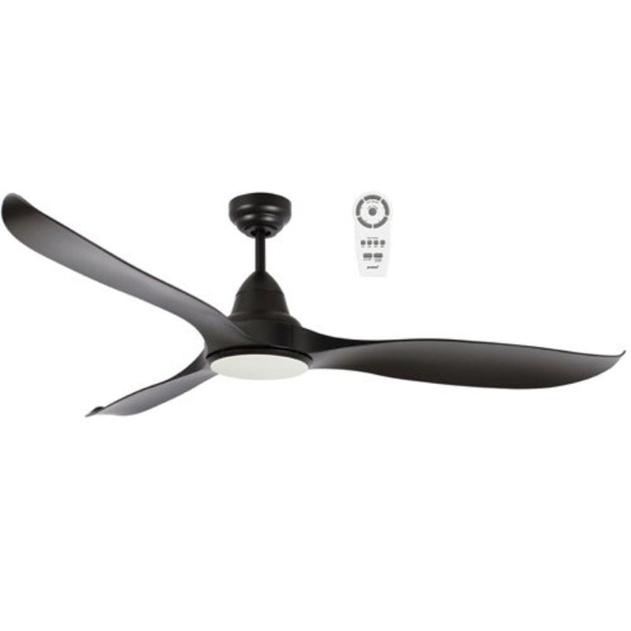 Martec Wave DC Ceiling Fan with Light - Matt Black-blue-leaf-bathware