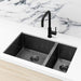 Meir 1 & 1/2 Bowl Kitchen Sink 670mm - Brushed Gun Metal-MKSP-D670440-GM-blue-leaf-bathware