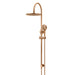 Meir 300mm Round Overhead Shower Rail, Three Function Hand Shower - Lustre Bronze-MZ0906-PVDBZ-blue-leaf-bathware