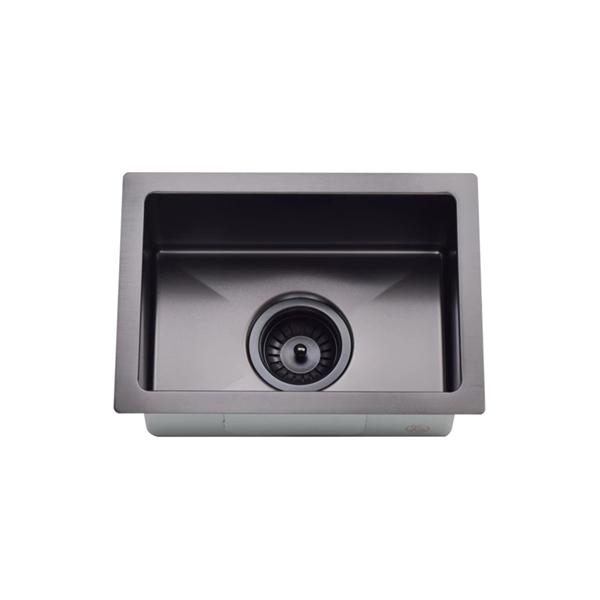 Meir Bar Sink Single Bowl 272 x 382mm - Brushed Gun Metal-MKSP-S322222-GM-blue-leaf-bathware