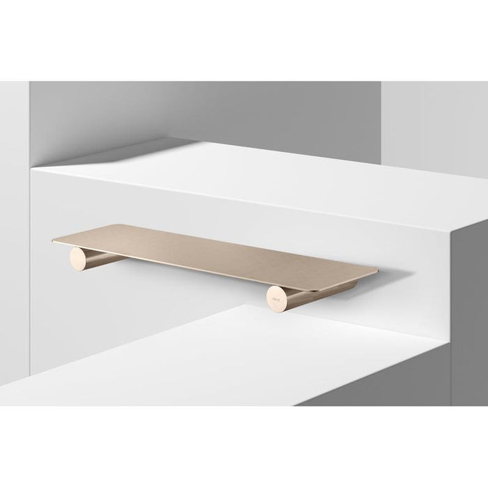 Meir Curvaé Shower Shelf 400mm - Champagne-blue-leaf-bathware