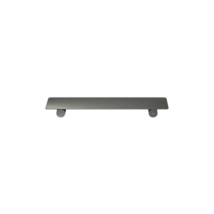 Meir Curvaé Shower Shelf 400mm - PVD Shadow Gunmetal-blue-leaf-bathware