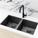 Meir Double Bowl Kitchen Sink 760mm - Brushed Gun Metal-MKSP-D760440-GM-blue-leaf-bathware