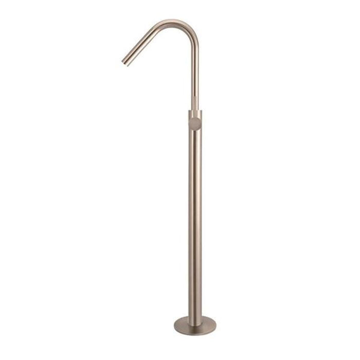 Meir Freestanding Round Bath Mixer with Hand Spray - Champagne-blue-leaf-bathware