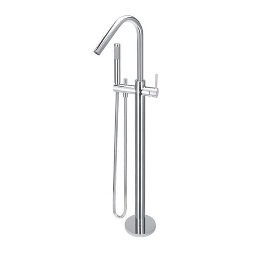 Meir Freestanding Round Bath Mixer with Hand Spray - Chrome-MB09-C-blue-leaf-bathware