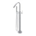 Meir Freestanding Round Bath Mixer with Hand Spray - Chrome-MB09-C-blue-leaf-bathware