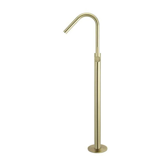 Meir Freestanding Round Bath Mixer with Hand Spray - Tiger Bronze-blue-leaf-bathware