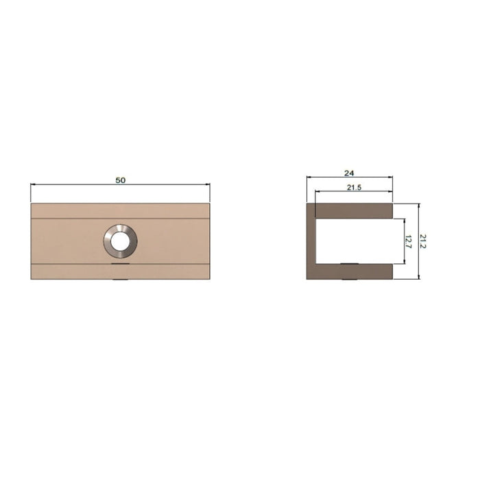 Meir Glass Fixing U Bracket - Lustre Bronze-blue-leaf-bathware