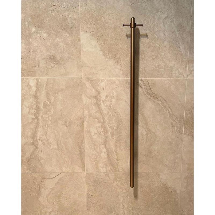 Meir Heated Vertical Towel Rail - Lustre Bronze-blue-leaf-bathware