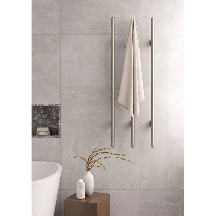 Meir Heated Vertical Towel Rail - PVD Tiger Bronze-blue-leaf-bathware