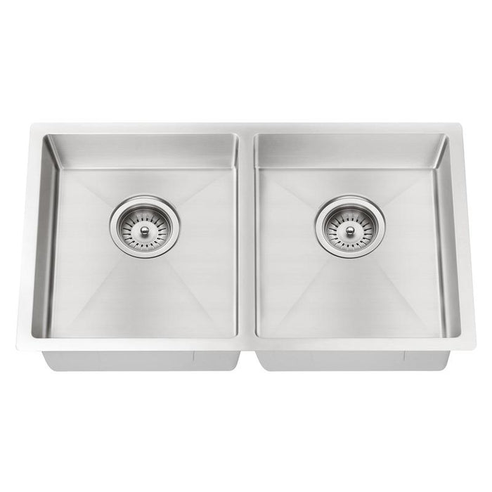 Meir Kitchen Sink - Double Bowl 860 x 440 - PVD Brushed Nickel-blue-leaf-bathware