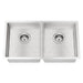 Meir Kitchen Sink - Double Bowl 860 x 440 - PVD Brushed Nickel-blue-leaf-bathware