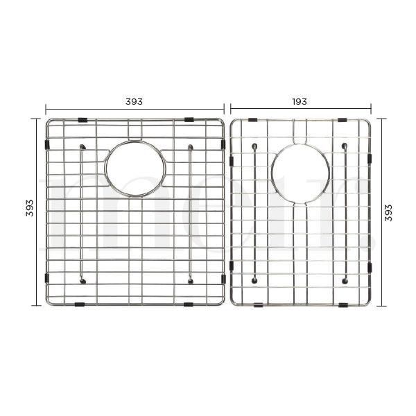 Meir Lavello 1 & 1/2 Bowl Protection Sink Grid 670mm-GRID-04-blue-leaf-bathware