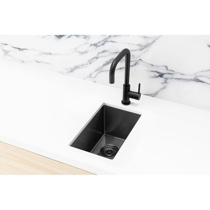 Meir Lavello Bar Sink - Single Bowl 382 x 272 - PVD Brushed Gunmetal-blue-leaf-bathware