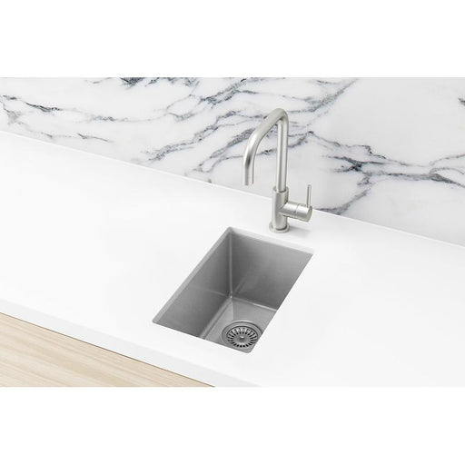 Meir Lavello Bar Sink - Single Bowl 382 x 272 - PVD Brushed Nickel-blue-leaf-bathware