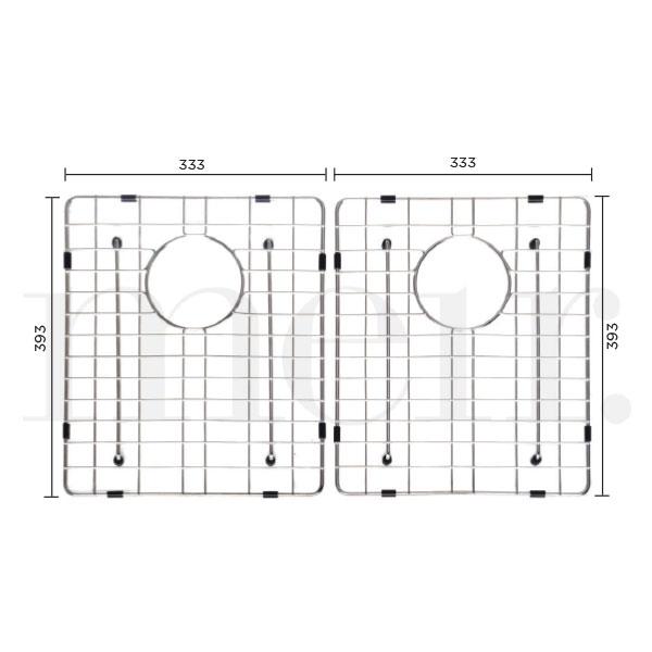 Meir Lavello Double Bowl Protection Sink Grid 760mm-GRID-05-blue-leaf-bathware