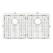 Meir Lavello Double Bowl Protection Sink Grid 860mm-GRID-03-blue-leaf-bathware