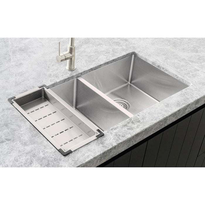 Meir Lavello Kitchen Sink Colander - PVD Brushed Nickel-blue-leaf-bathware