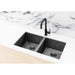 Meir Lavello Kitchen Sink - Double Bowl 760 x 440 - Gunmetal Black-blue-leaf-bathware