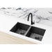 Meir Lavello Kitchen Sink - Double Bowl 760 x 440 - Gunmetal Black-blue-leaf-bathware