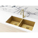 Meir Lavello Kitchen Sink - Double Bowl 860 x 440 - Brushed Bronze Gold-blue-leaf-bathware