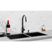 Meir Lavello Kitchen Sink - Double Bowl 860 x 440 - PVD Gunmetal Black-blue-leaf-bathware