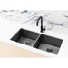 Meir Lavello Kitchen Sink - Double Bowl 860 x 440 - PVD Gunmetal Black-blue-leaf-bathware