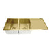 Meir Lavello Kitchen Sink - Double Bowl & Drainboard 1160 x 440 - Brushed Bronze Gold-blue-leaf-bathware