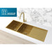 Meir Lavello Kitchen Sink - Double Bowl & Drainboard 1160 x 440 - Brushed Bronze Gold-blue-leaf-bathware