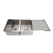 Meir Lavello Kitchen Sink - Double Bowl & Drainboard 1160 x 440 - PVD Brushed Nickel-blue-leaf-bathware