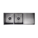 Meir Lavello Kitchen Sink - Double Bowl & Drainboard 1160 x 440 - PVD Gunmetal Black-blue-leaf-bathware