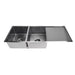 Meir Lavello Kitchen Sink - Double Bowl & Drainboard 1160 x 440 - PVD Gunmetal Black-blue-leaf-bathware