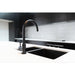 Meir Lavello Kitchen Sink - One and Half Bowl 670 x 440 - Gunmetal Black-blue-leaf-bathware